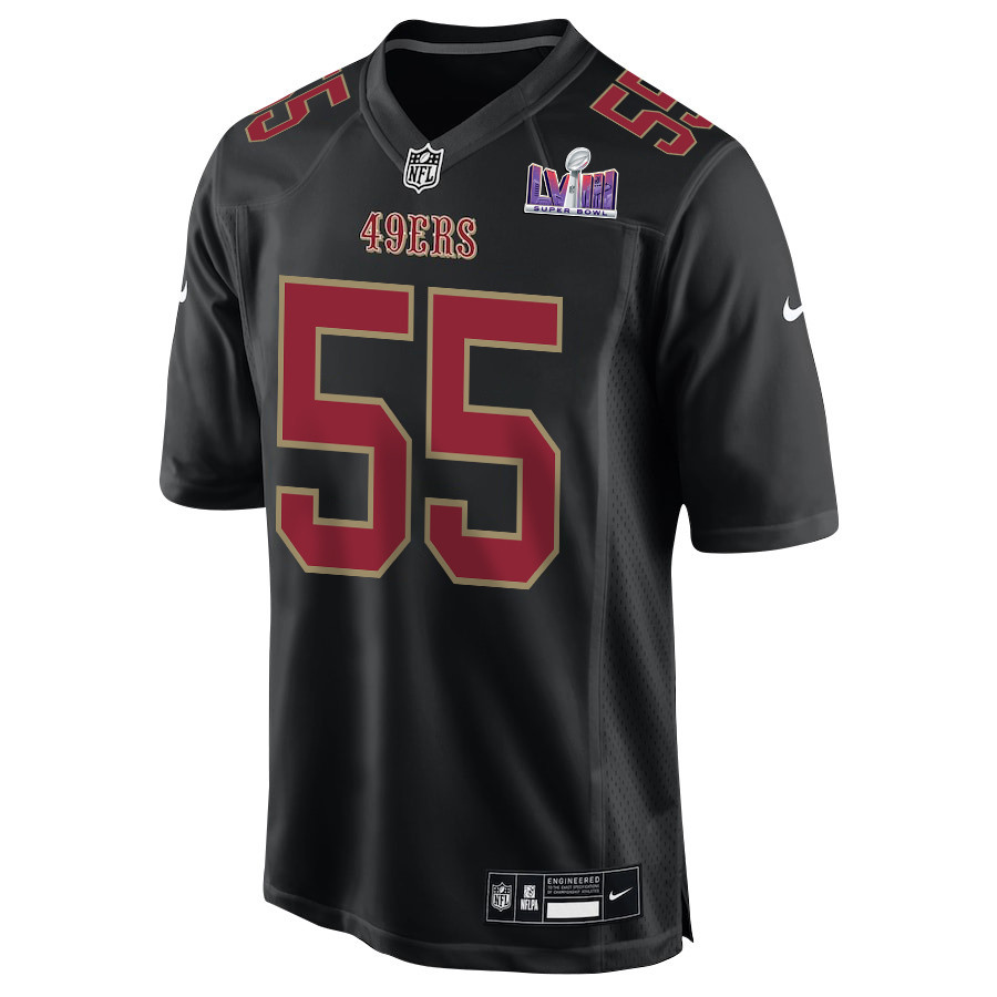 Jon Feliciano 55 San Francisco 49ers Super Bowl LVIII Patch Fashion Game Carbon Black NFL Jersey Men's