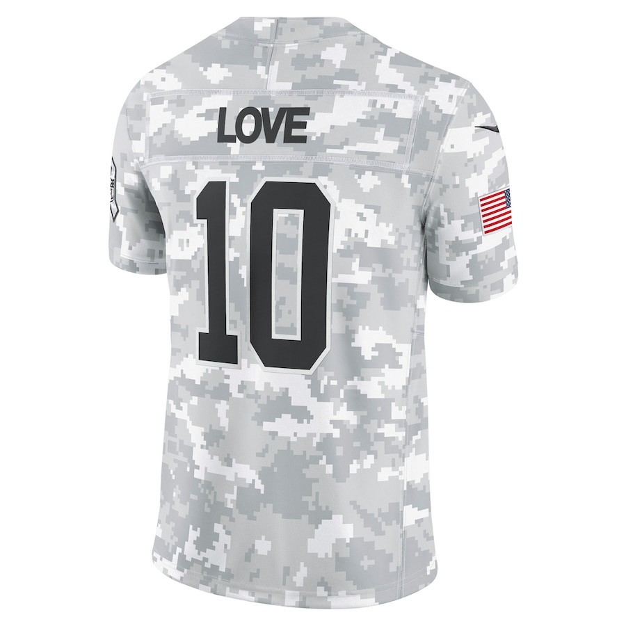 Jordan Love 10 Green Bay Packers 2024 Salute to Service Limited Arctic Camo NFL Jersey Men's