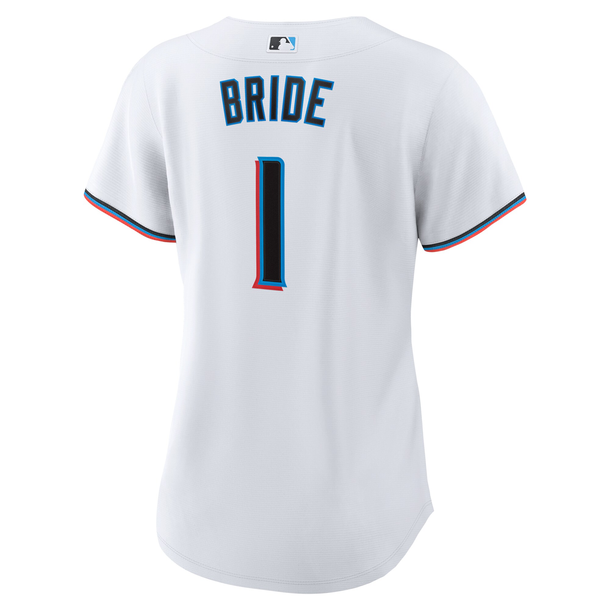 Miami Marlins White #1 Bride Home MLB Jersey Women's