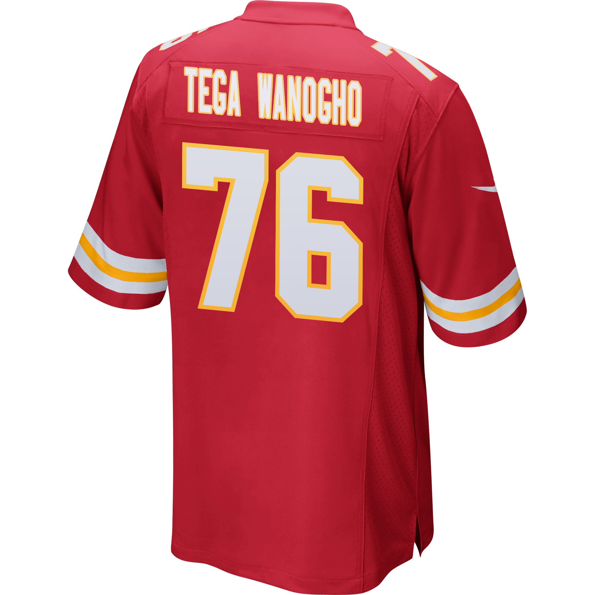 Prince Tega Wanogho 76 Kansas City Chiefs AFC Champions Patch Game Red NFL Jersey Men's