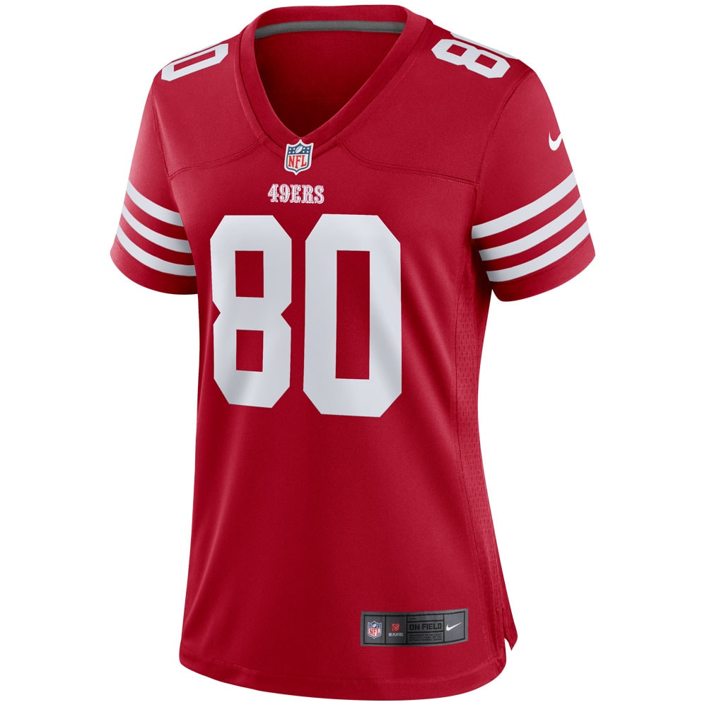 San Francisco 49ers Jerry Rice Scarlet Retired Player Game NFL Jersey Women's