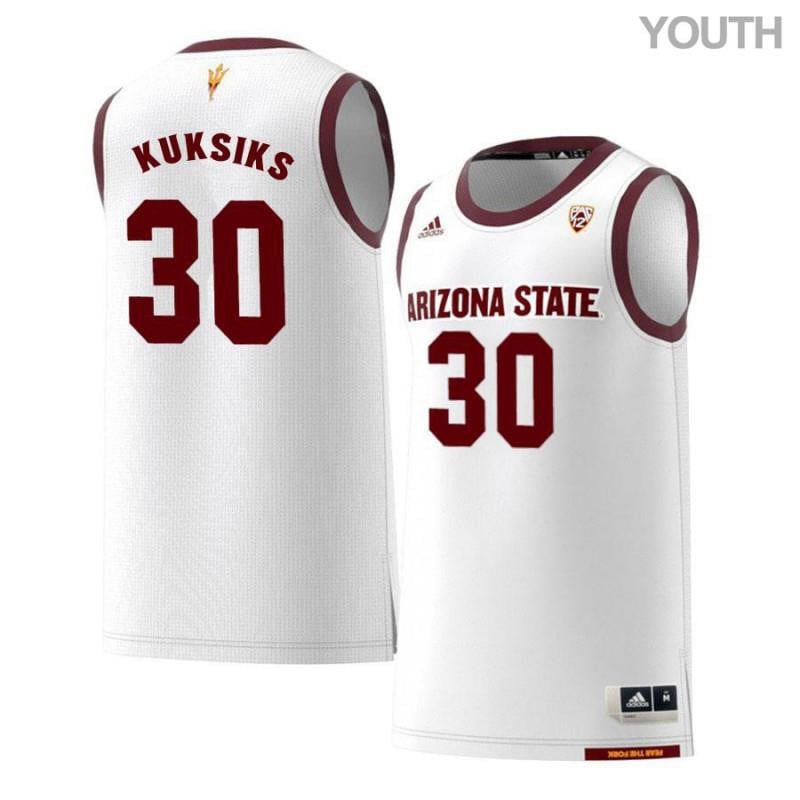 30 Rihards Kuksik White Retro Arizona State Sun Devils NCAA Jersey Youth