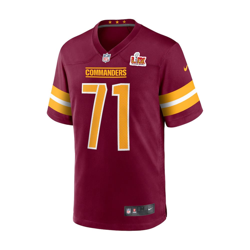 Andrew Wylie #71 Washington Commanders Super Bowl LIX Burgundy NFL Jersey Men's