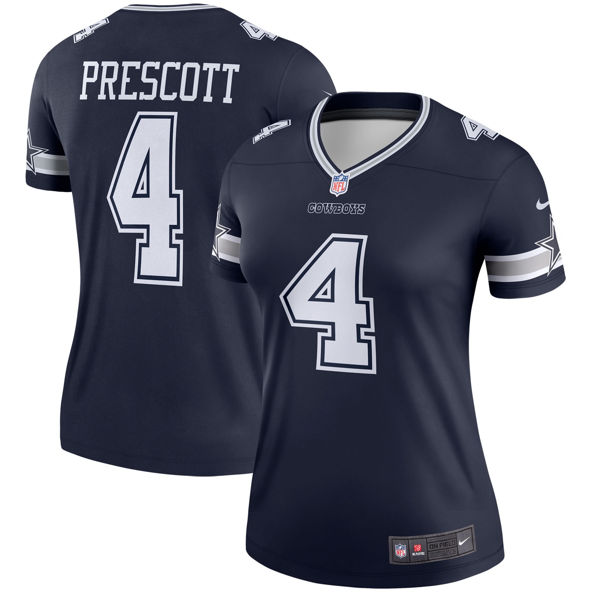Dallas Cowboys Dak Prescott Navy Legend Player Performance Top NFL Jersey Women's