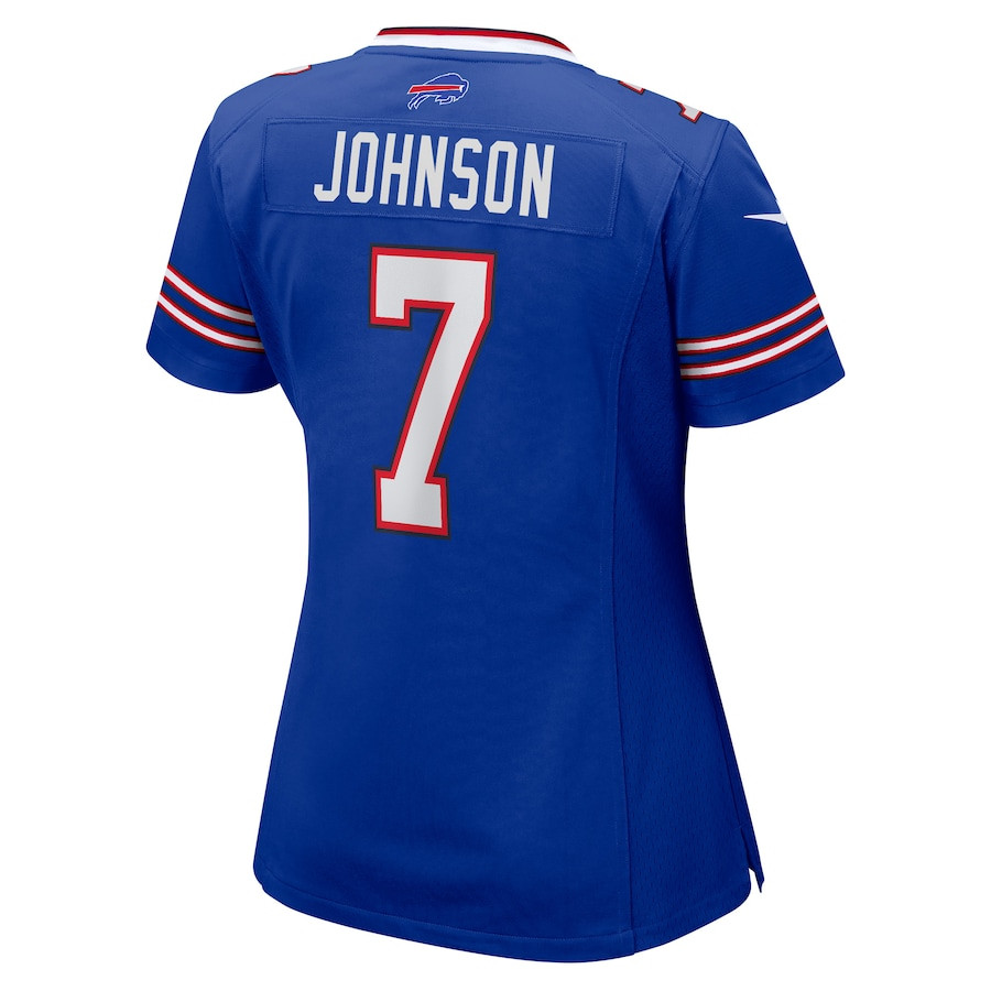 Taron Johnson 7 Buffalo Bills Game Royal NFL Jersey Women's