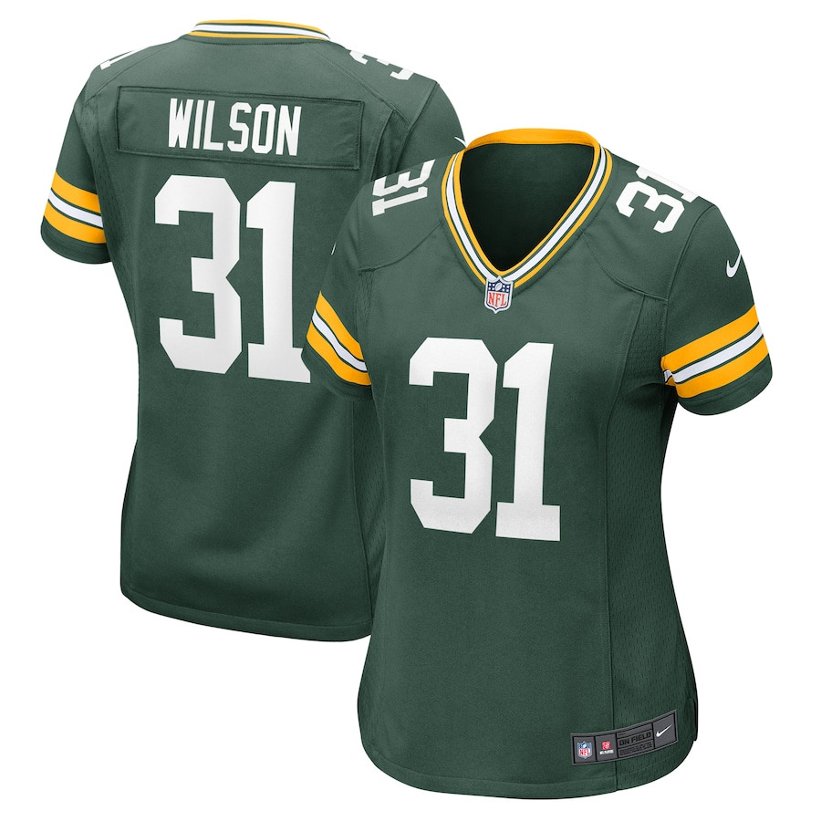 Emanuel Wilson 31 Green Bay Packers Game Green NFL Jersey Women's
