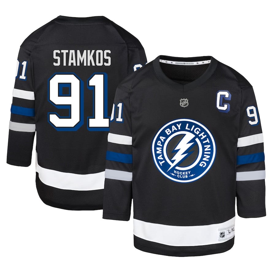 Steven Stamkos 91 Tampa Bay Lightning Alternate Black NHL Jersey Youth