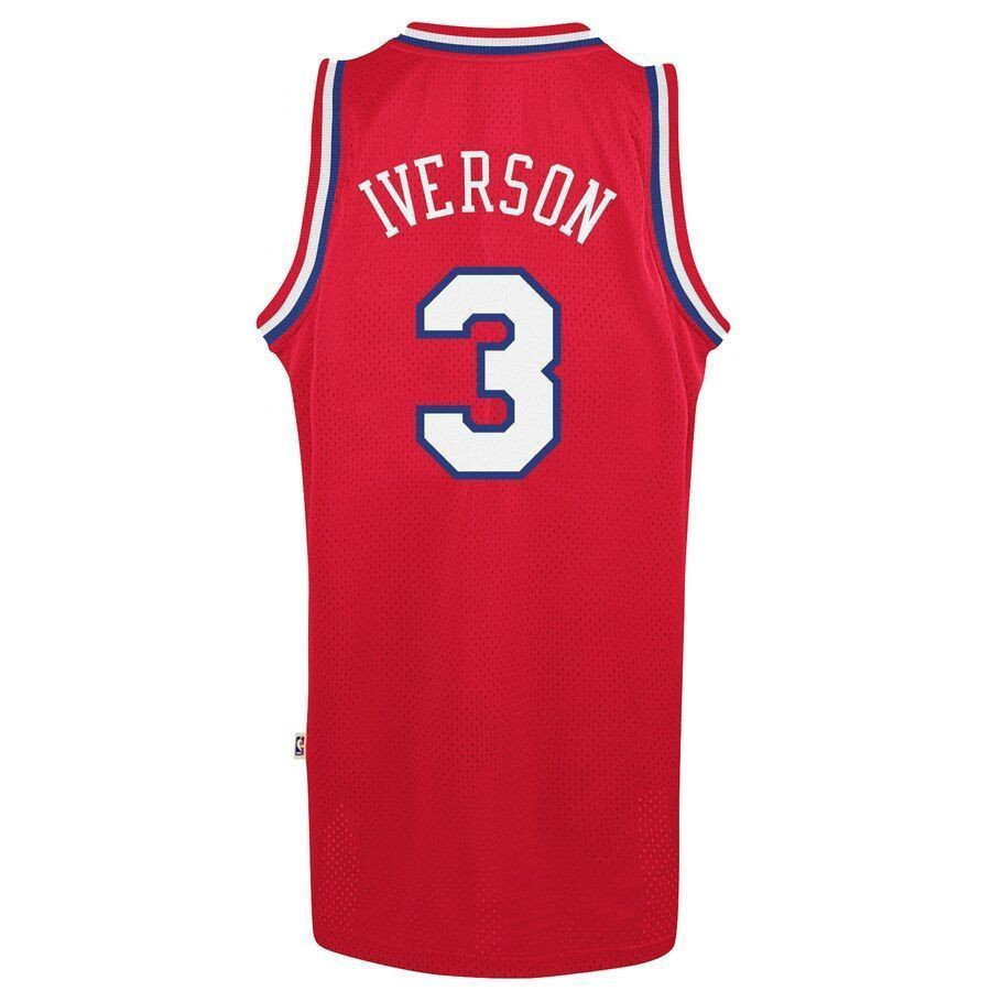 Allen Iverson Philadelphia 76ers Hardwood Classics Swingman Red NBA Jersey Men's