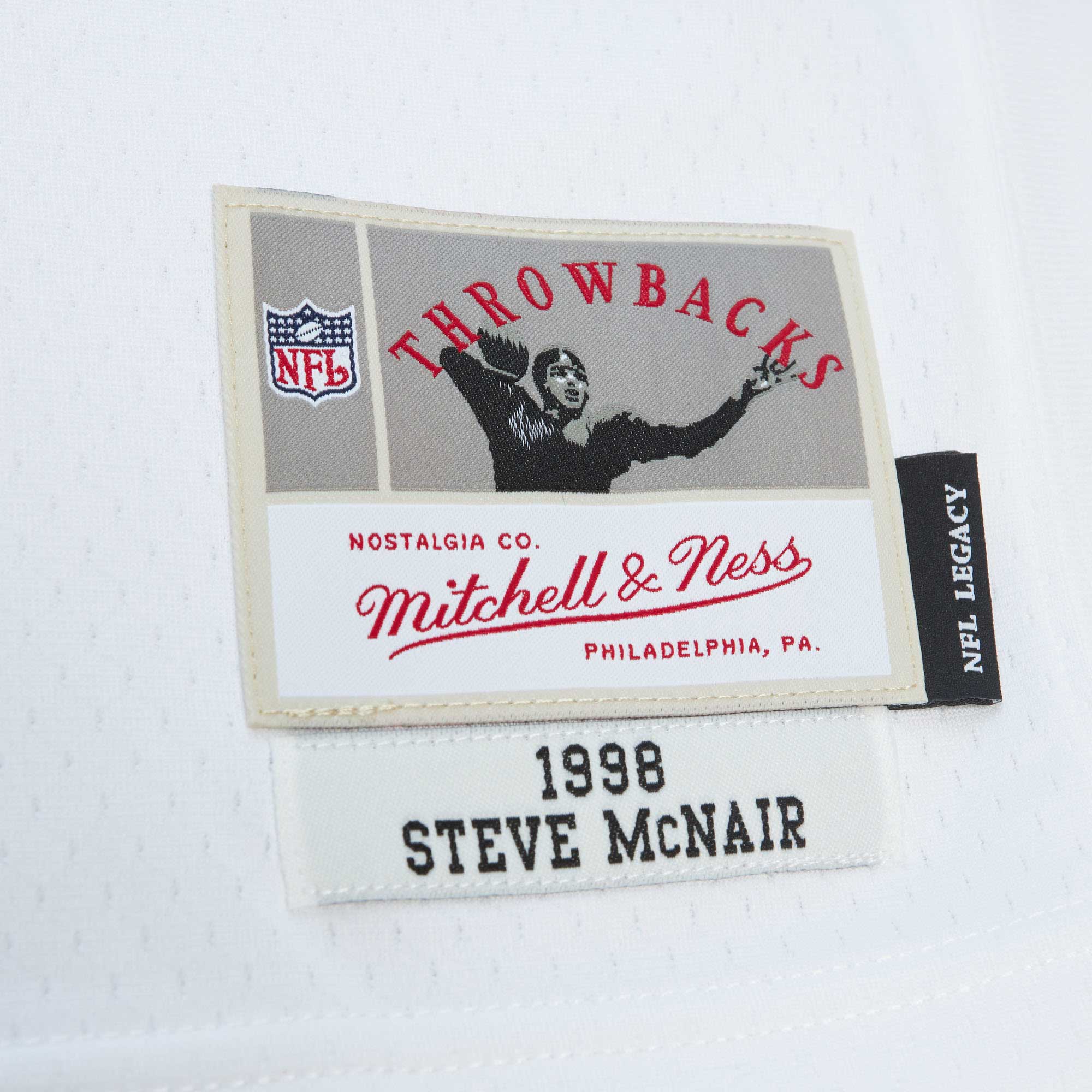 Tennessee Oilers Steve McNair Mitchell Ness White Legacy NFL Jersey Men's