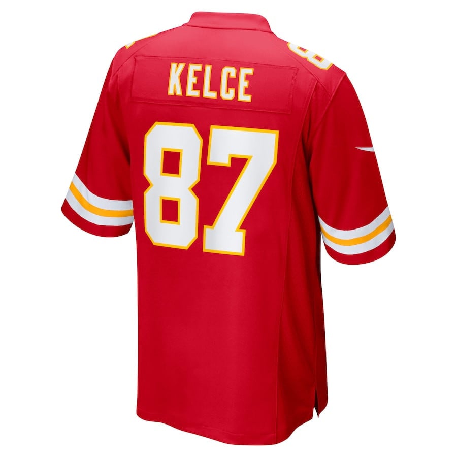 Travis Kelce 87 Kansas City Chiefs Super Bowl LIX Game Red NFL Jersey Men's