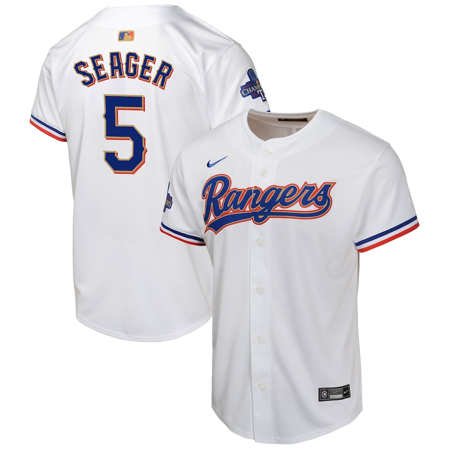 Corey Seager Texas Rangers Youth 2024 Gold Collection Limited Player Jersey White