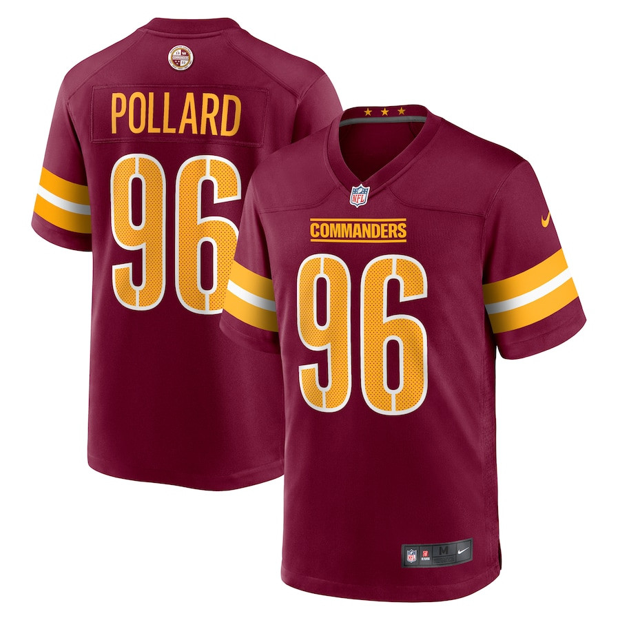 Norell Pollard 96 Washington Commanders Game Burgundy NFL Jersey Men's