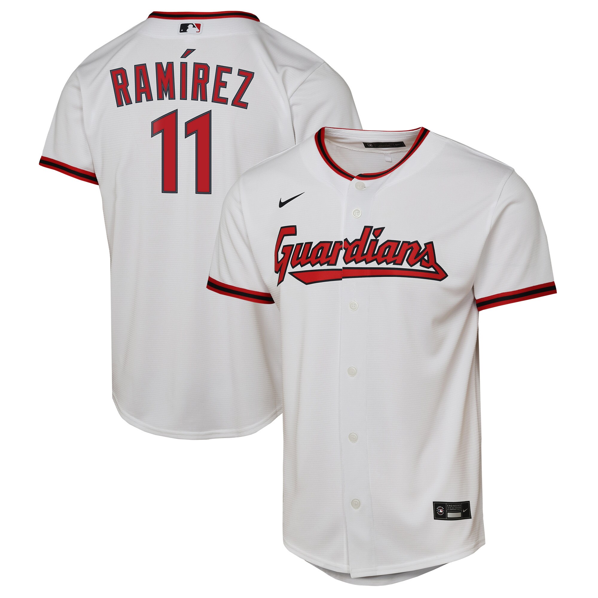 Cleveland Guardians Jose Ramirez White Home Player MLB Jersey Youth