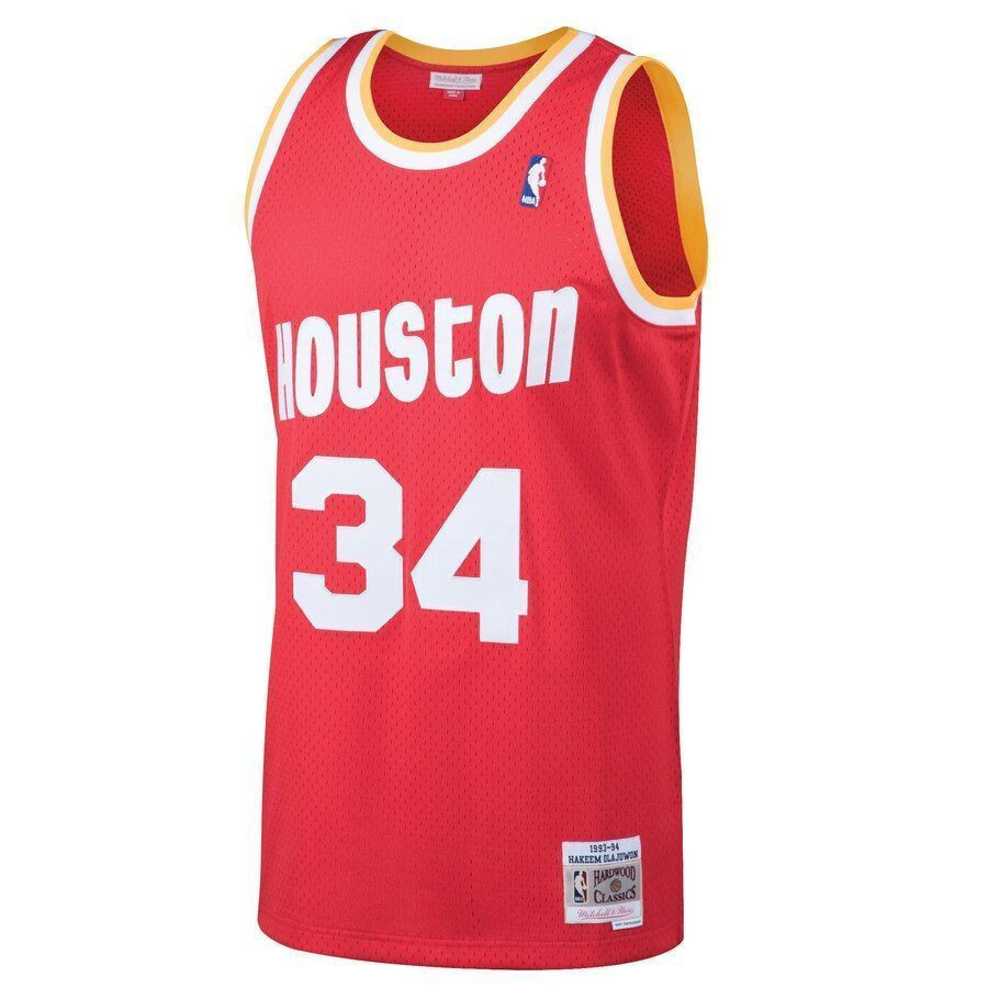 Hakeem Olajuwon Houston Rockets Mitchell Ness 1993-94 Hardwood Classics Swingman Red NBA Jersey Men's