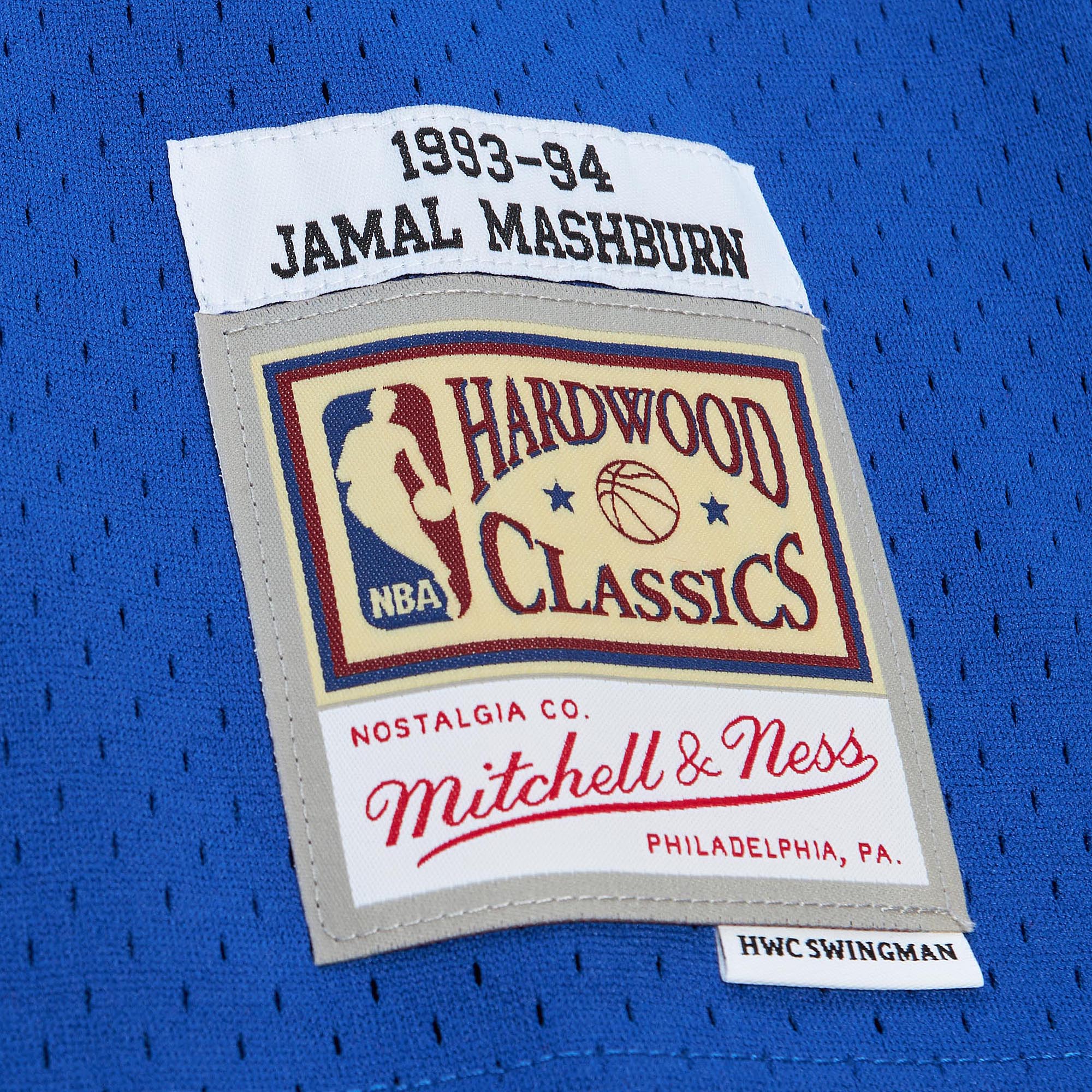 Mitchell Ness Jamal Mashburn Blue Dallas Mavericks 1993/94 Hardwood Classics Swingman NBA Jersey Men's