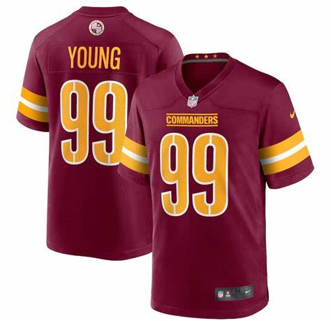 Men's Chase Young Burgundy Washington Commanders Replica Player Jersey