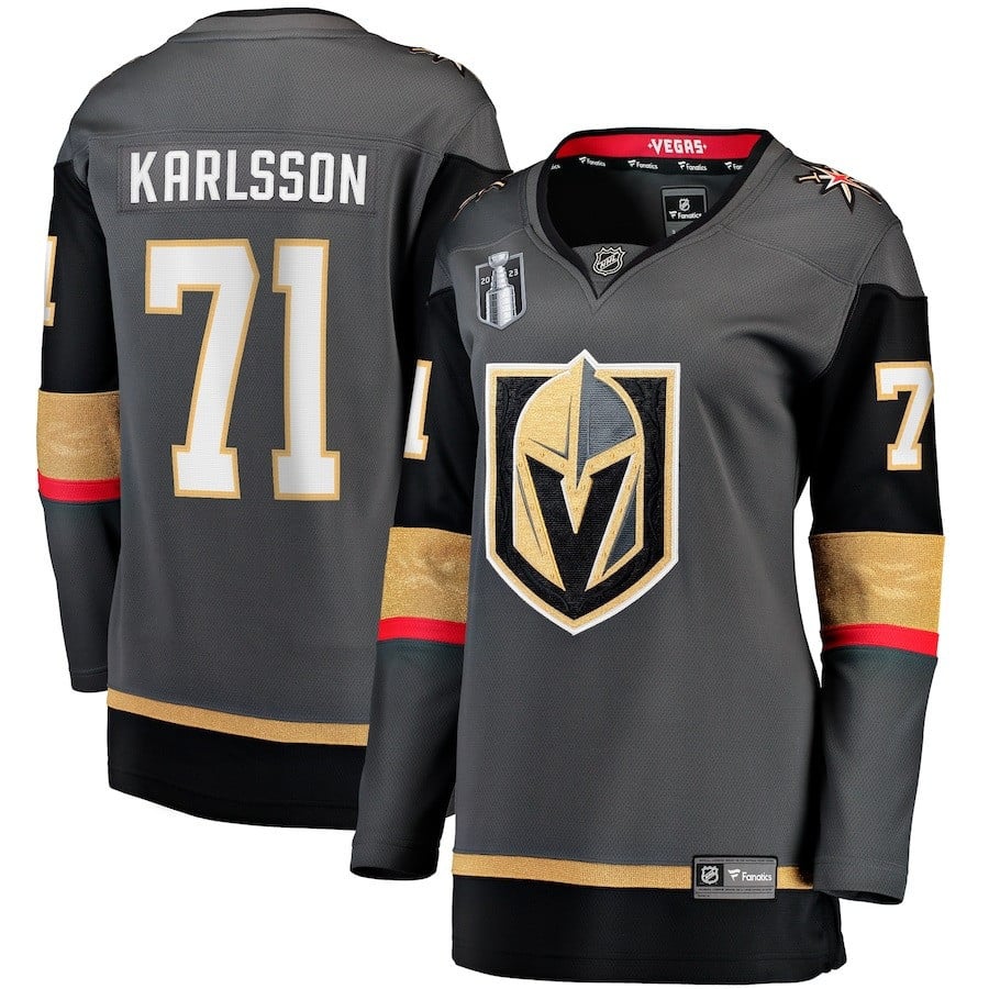 William Karlsson 71 Vegas Golden Knights 2023 Stanley Cup Final Alternate Breakaway Player Black NHL Jersey Women's