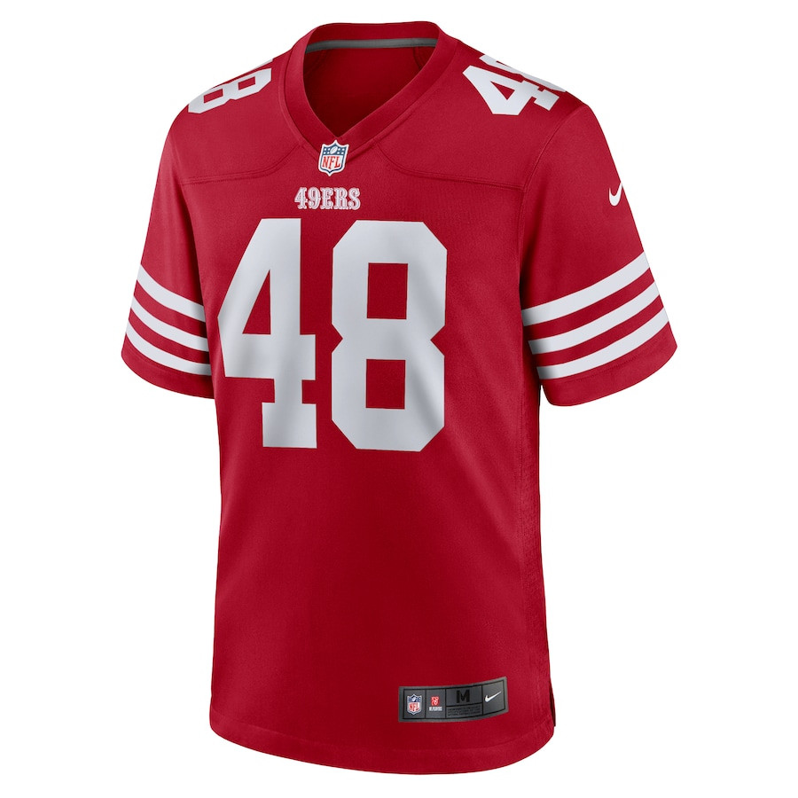 Tatum Bethune 48 San Francisco 49ers Game Scarlet NFL Jersey Men's
