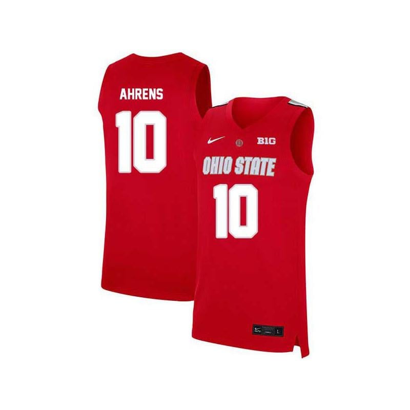 10 Justin Ahrens Red Elite Ohio State Buckeyes NCAA Jersey Men's