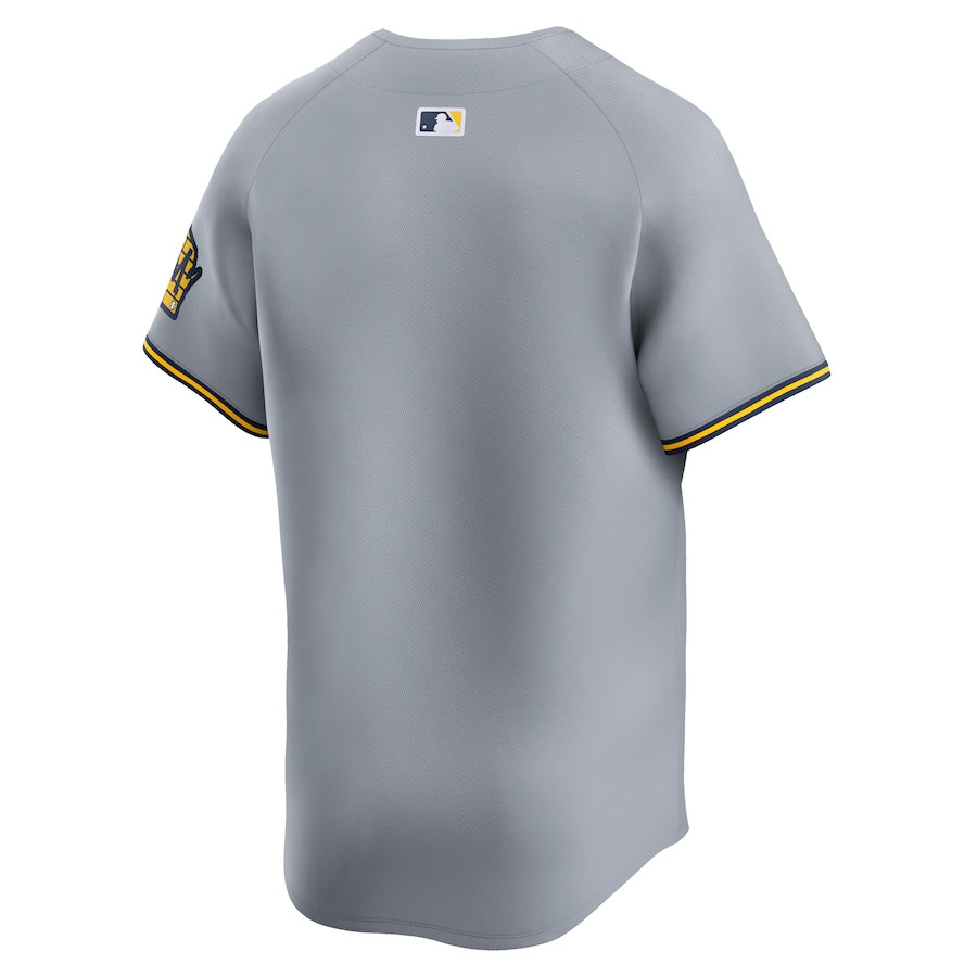 Milwaukee Brewers Away Limited Gray MLB Jersey Men's