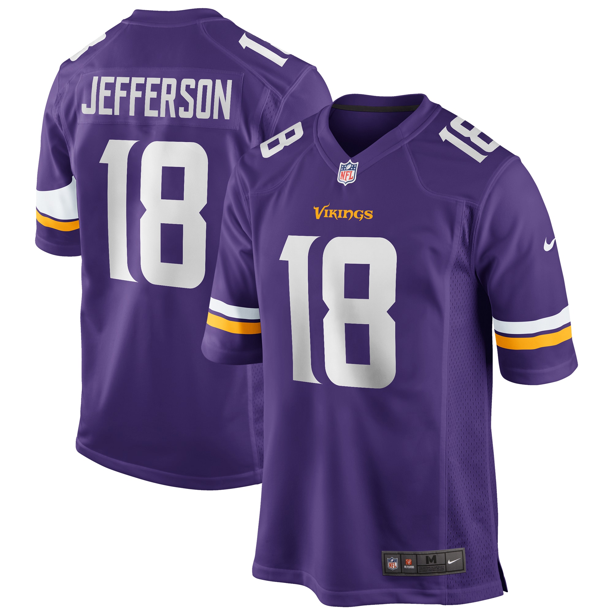 Minnesota Vikings Justin Jefferson Purple Player Game NFL Jersey Men's