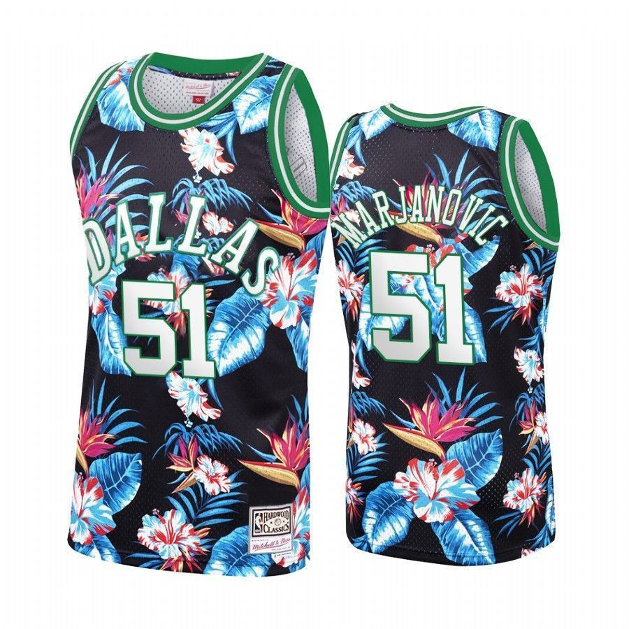 Dallas Mavericks Boban Marjanovic 51 Floral Fashion NBA Jersey Men's