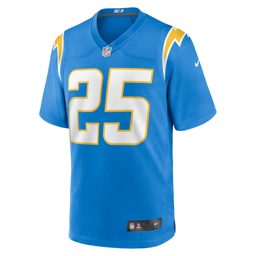 Junior Colson 25 Los Angeles Chargers Team Game Powder Blue NFL Jersey Men's