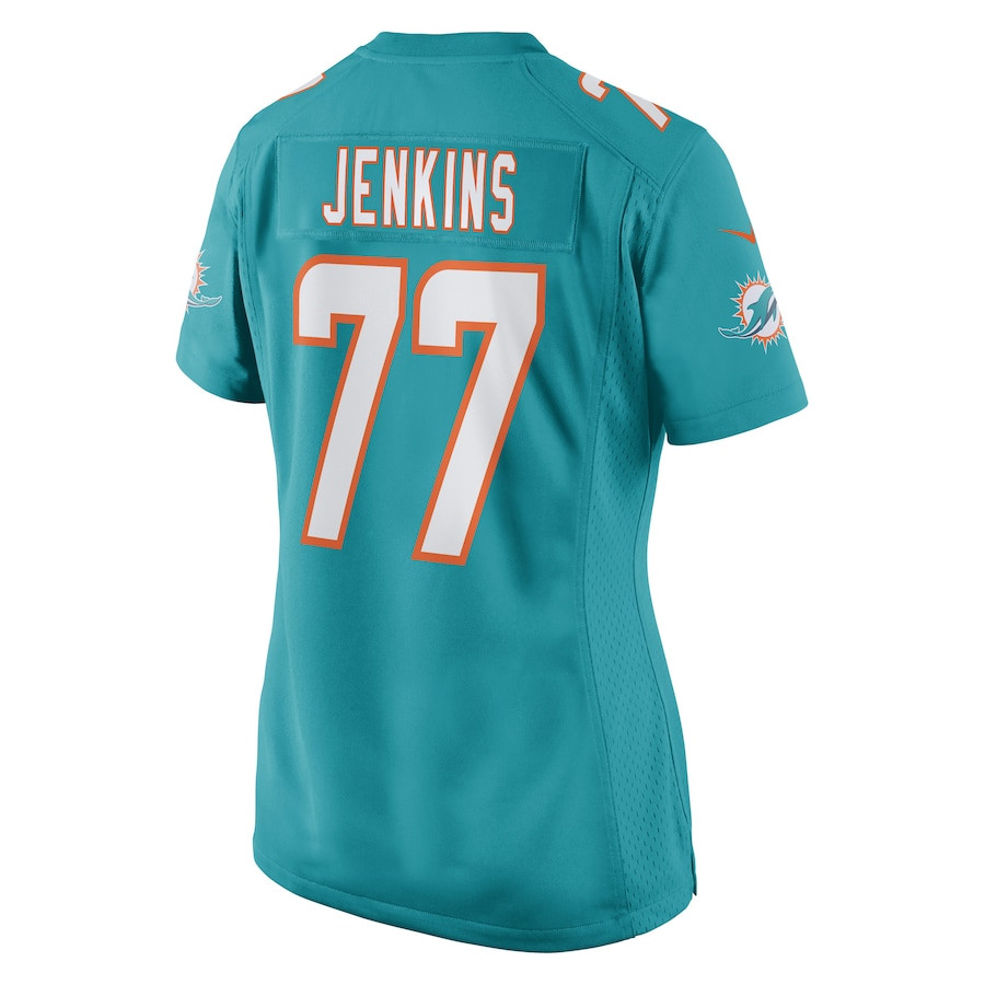 John Jenkins 77 Miami Dolphins Game Aqua NFL Jersey Women's