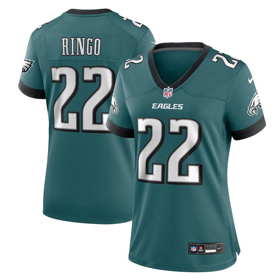 Kelee Ringo 22 Philadelphia Eagles Team Game Midnight Green NFL Jersey Women's