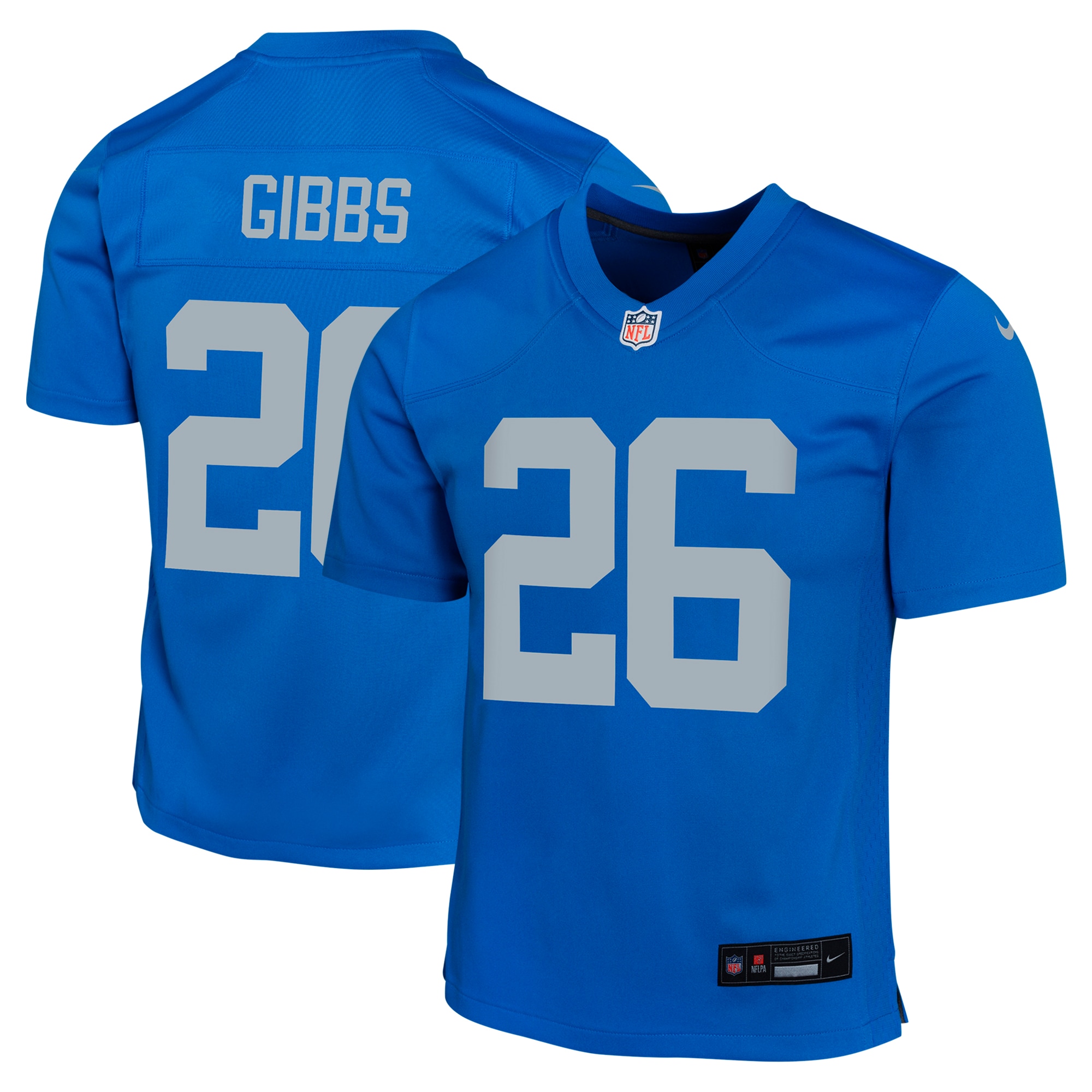 Detroit Lions Jahmyr Gibbs Blue Alternate Game NFL Jersey Youth