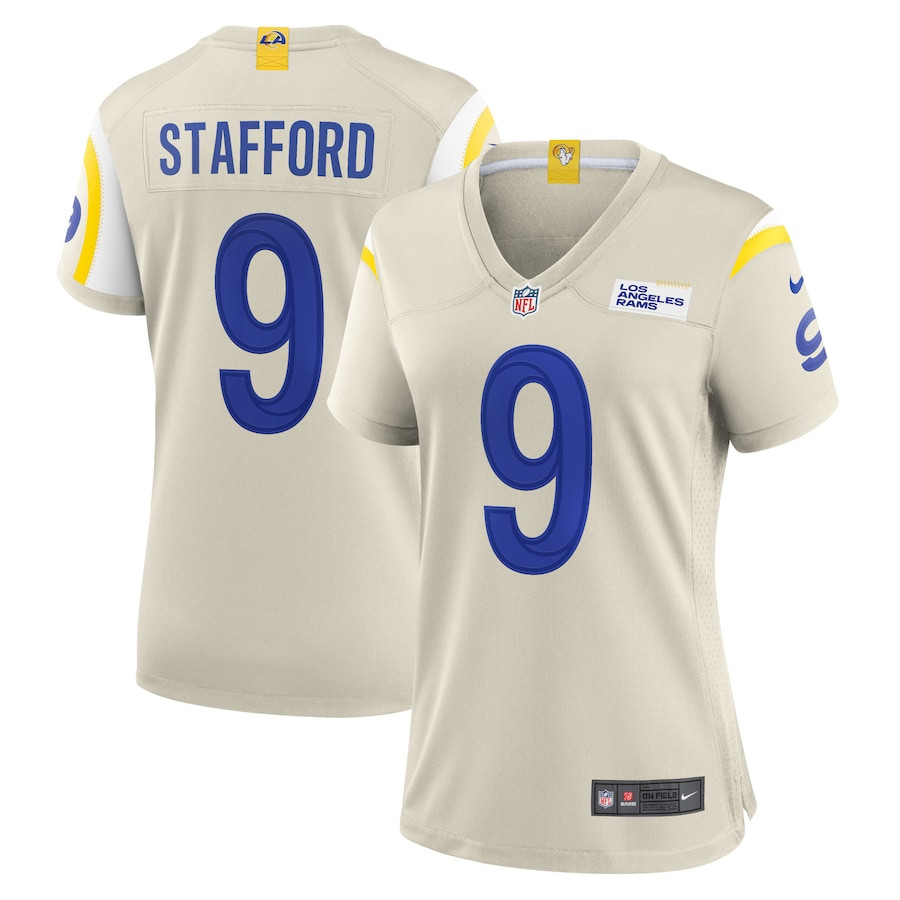 Matthew Stafford 9 Los Angeles Rams Game Bone NFL Jersey Women's