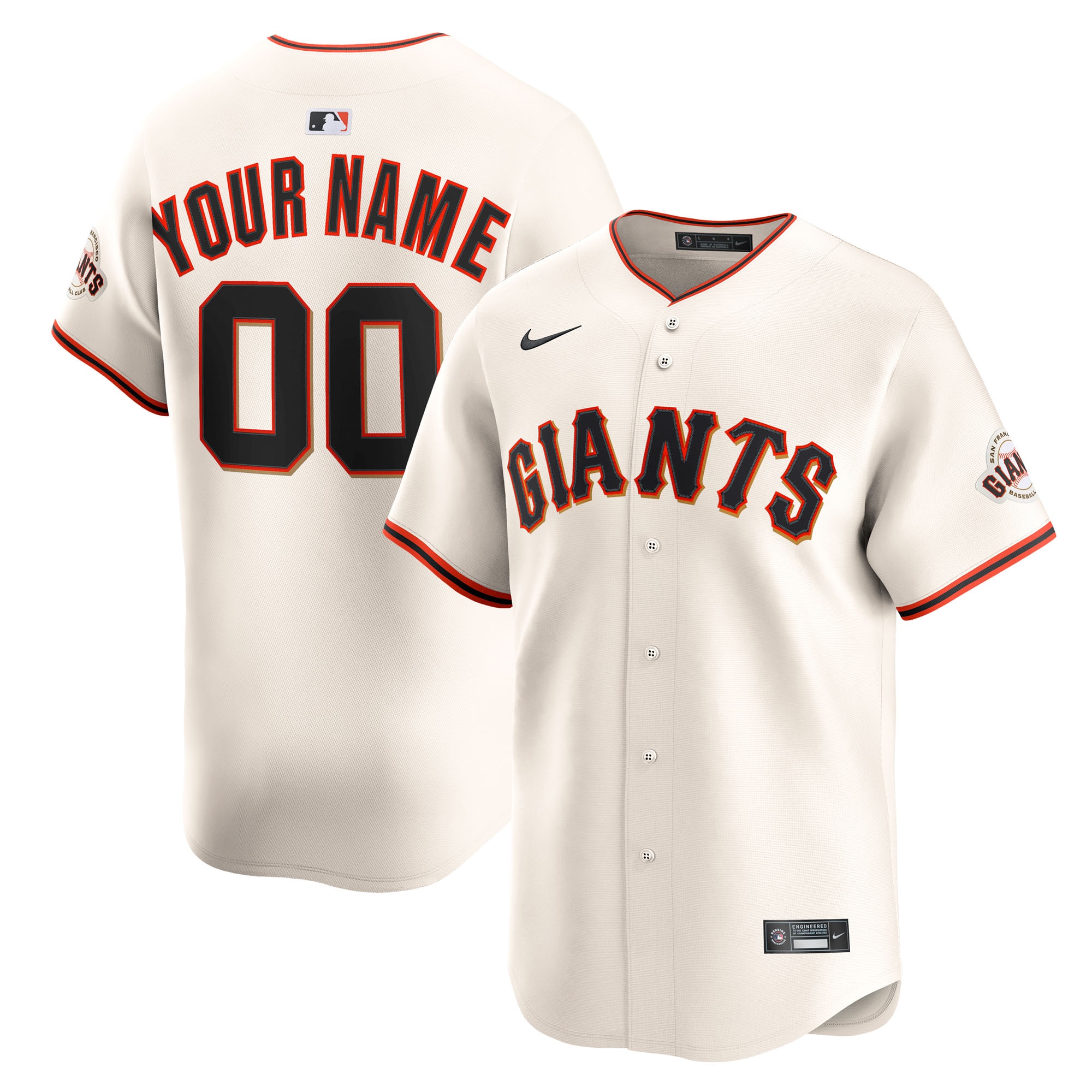 San Francisco Giants Cream Home Limited Custom MLB Jersey Men's
