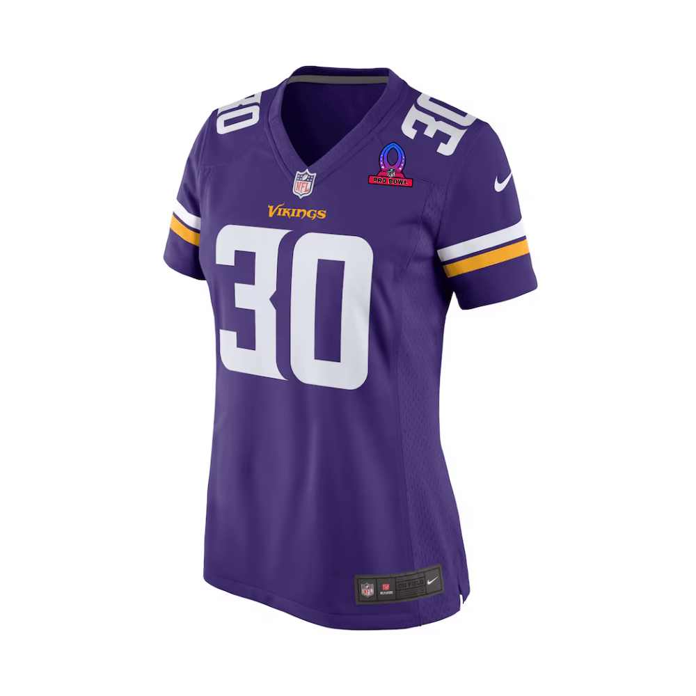 C.J. Ham 30 Minnesota Vikings 2025 Pro Bowl Patch Game Purple NFL Jersey Women's