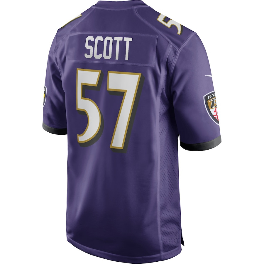 Bart Scott 57 Baltimore Ravens Game Retired Purple NFL Jersey Men's