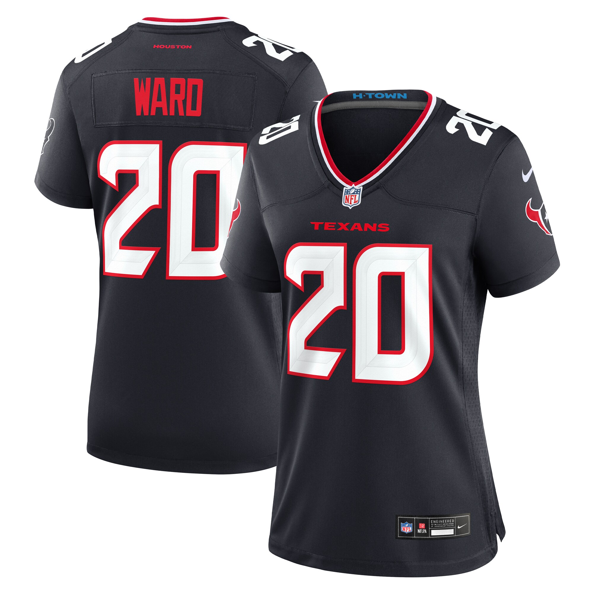 Houston Texans Jimmie Ward Navy Team Game NFL Jersey Women's
