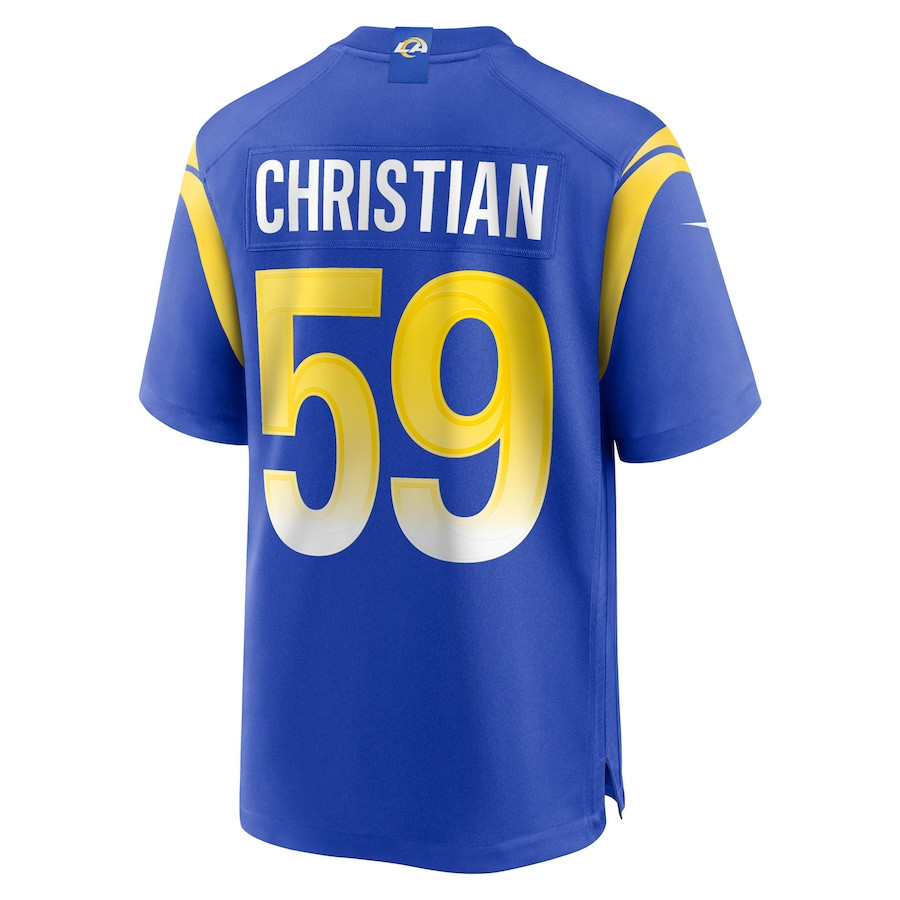 Geron Christian 59 Los Angeles Rams Team Game Royal NFL Jersey Men's