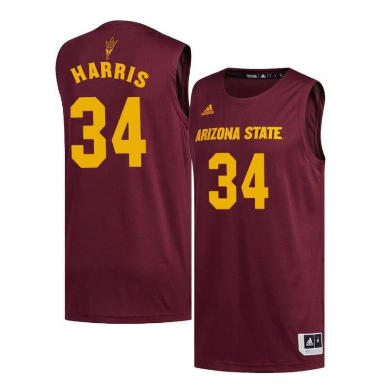 34 Tyler Harris Maroon Arizona State Sun Devils NCAA Jersey Men's