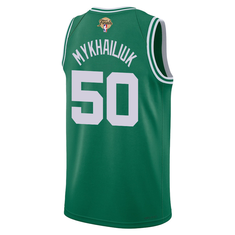 Svi Mykhailiuk 50 Boston Celtics 2024 FINALS PATCH Icon Edition Kelly Green NBA Jersey Men's