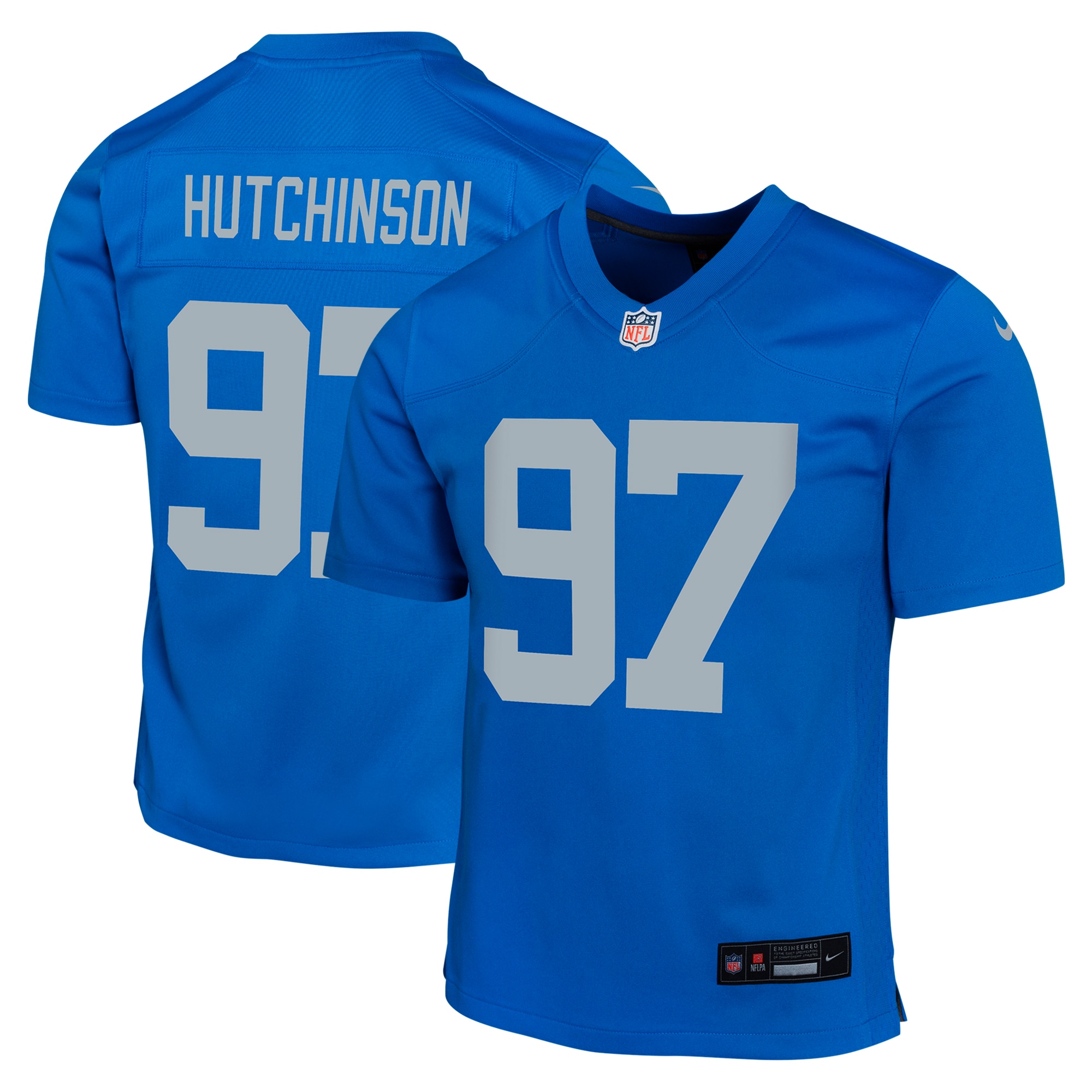 Detroit Lions Aidan Hutchinson Blue Alternate Game NFL Jersey Youth