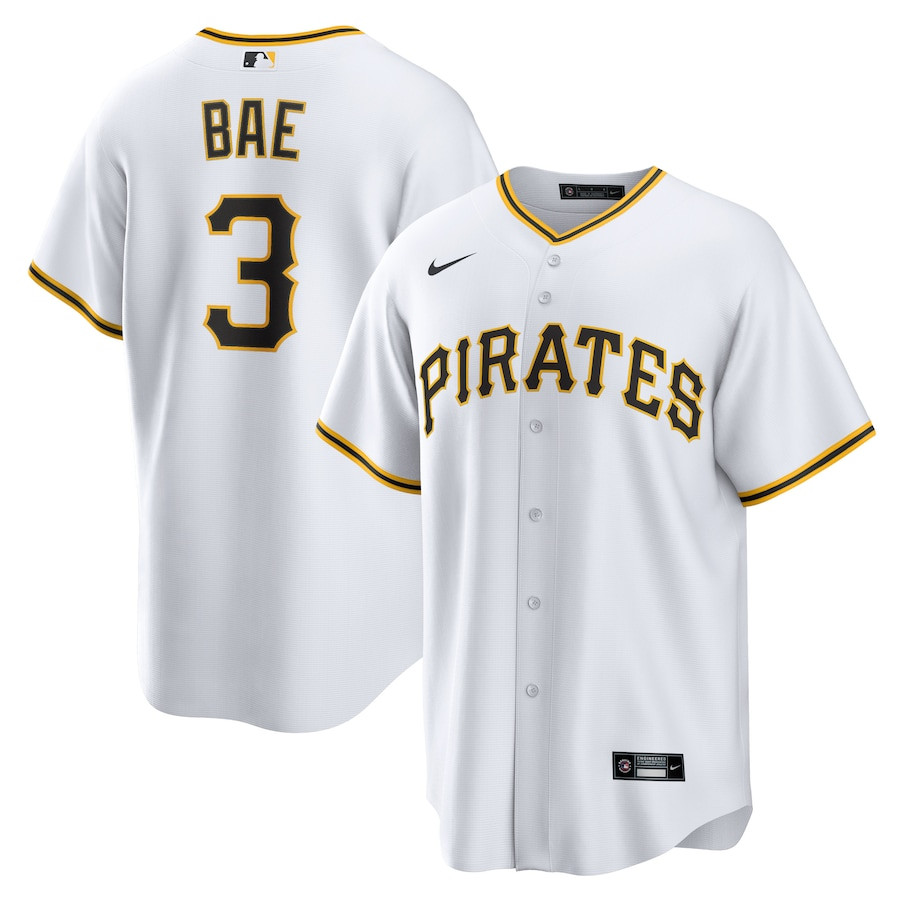 Ji-Hwan Bae 3 Pittsburgh Pirates White MLB Jersey Men's