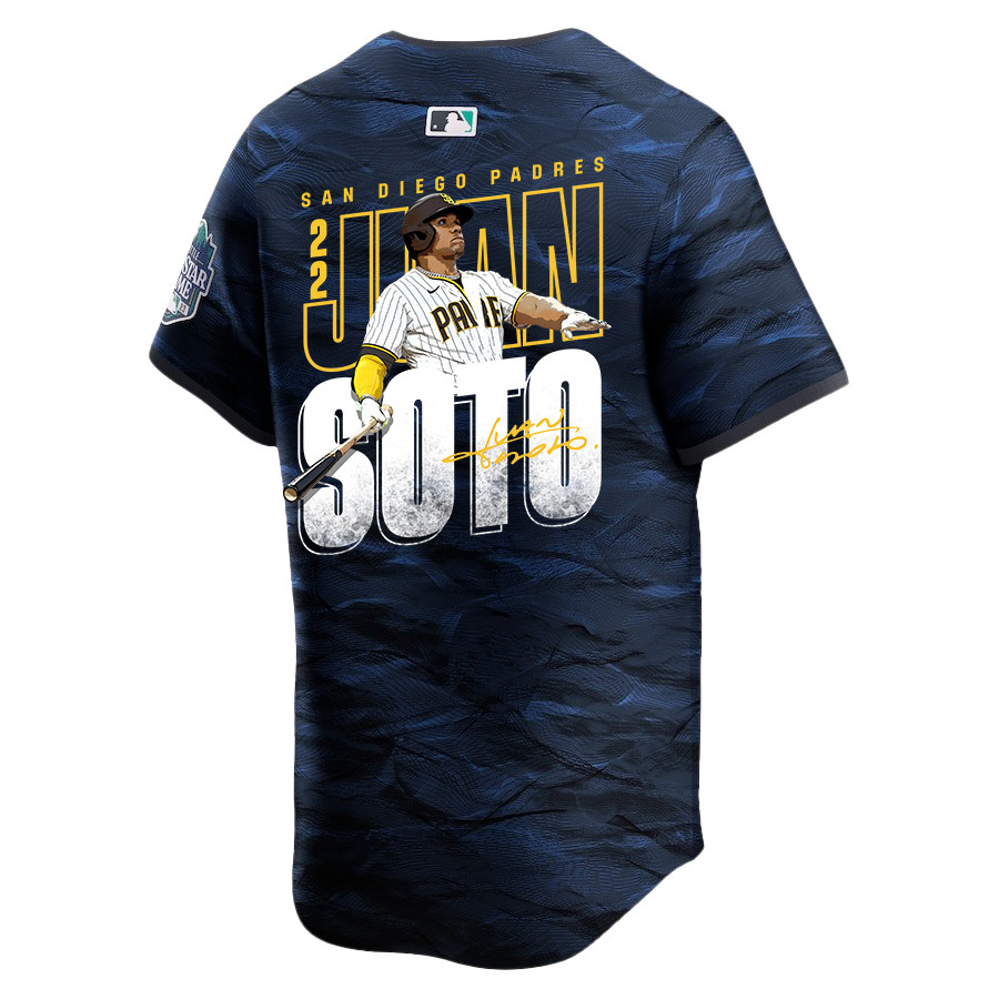 Juan Soto 22 San Diego Padres Signed Posture 2023 All Star Game Limited Player Royal MLB Jersey Men's