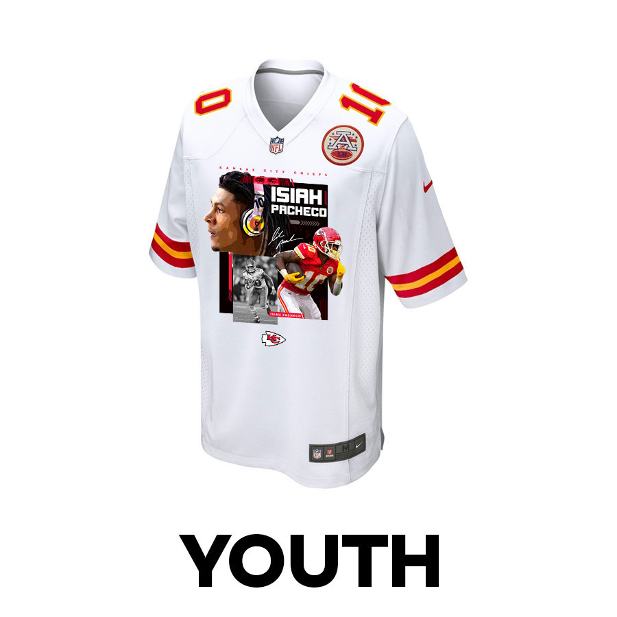Isiah Pacheco 10 Kansas City Chiefs Pachinko Machine Game White NFL Jersey Youth
