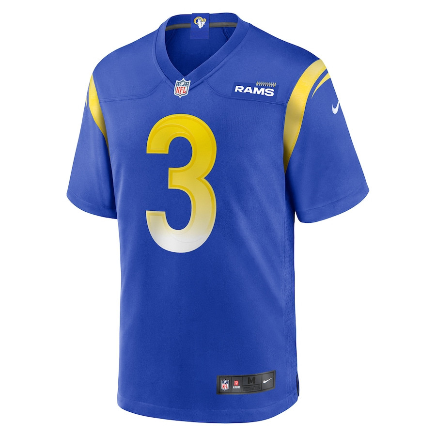 Sam Wiglusz 3 Los Angeles Rams Game Royal NFL Jersey Men's