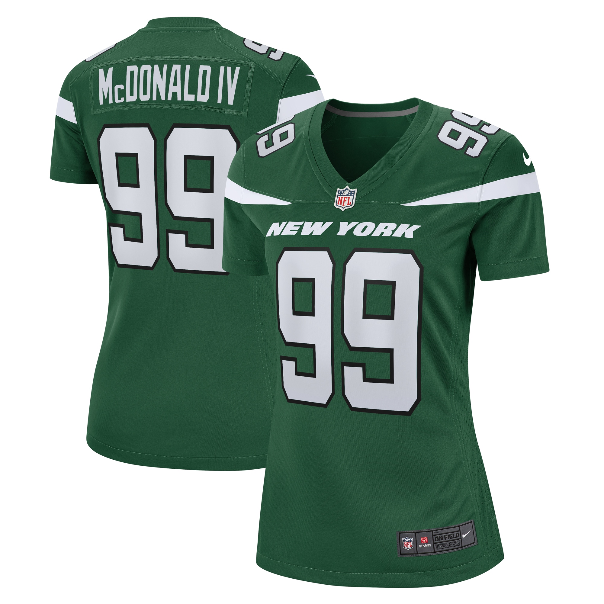 New York Jets Will McDonald IV Gotham Green Game NFL Jersey Women's