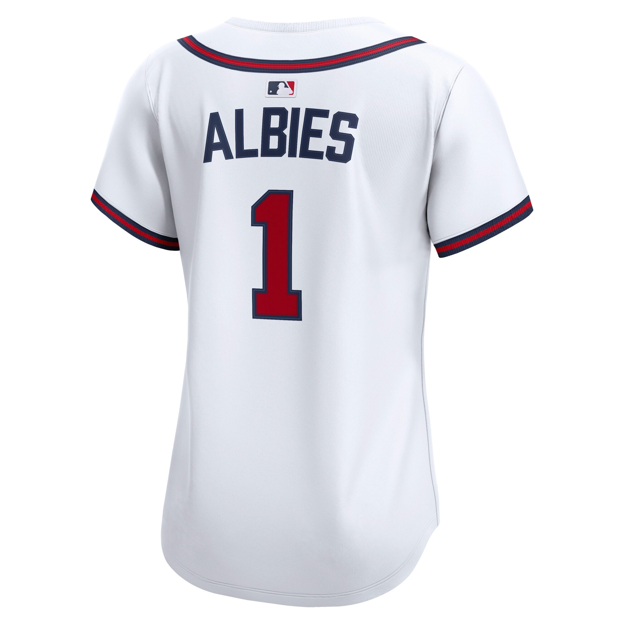 Atlanta Braves Ozzie Albies White Home Limited Player MLB Jersey Women's