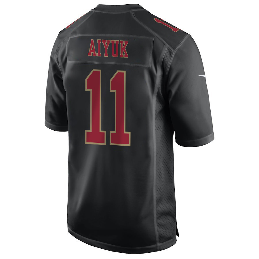 Brandon Aiyuk 11 San Francisco 49ers Super Bowl LVIII Patch Fashion Game Carbon Black NFL Jersey Men's