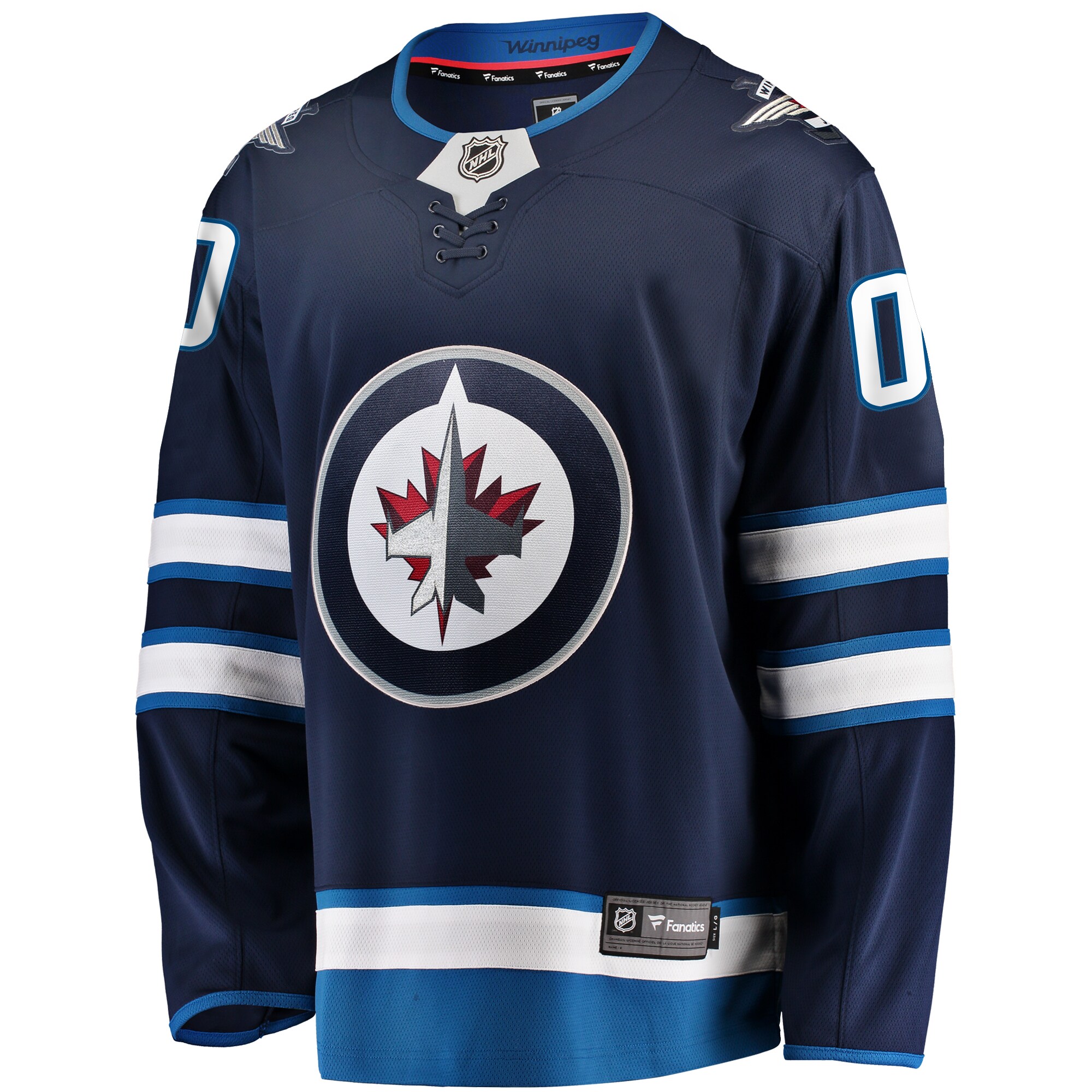 Winnipeg Jets Blue Home Breakaway Custom NHL Jersey Men's