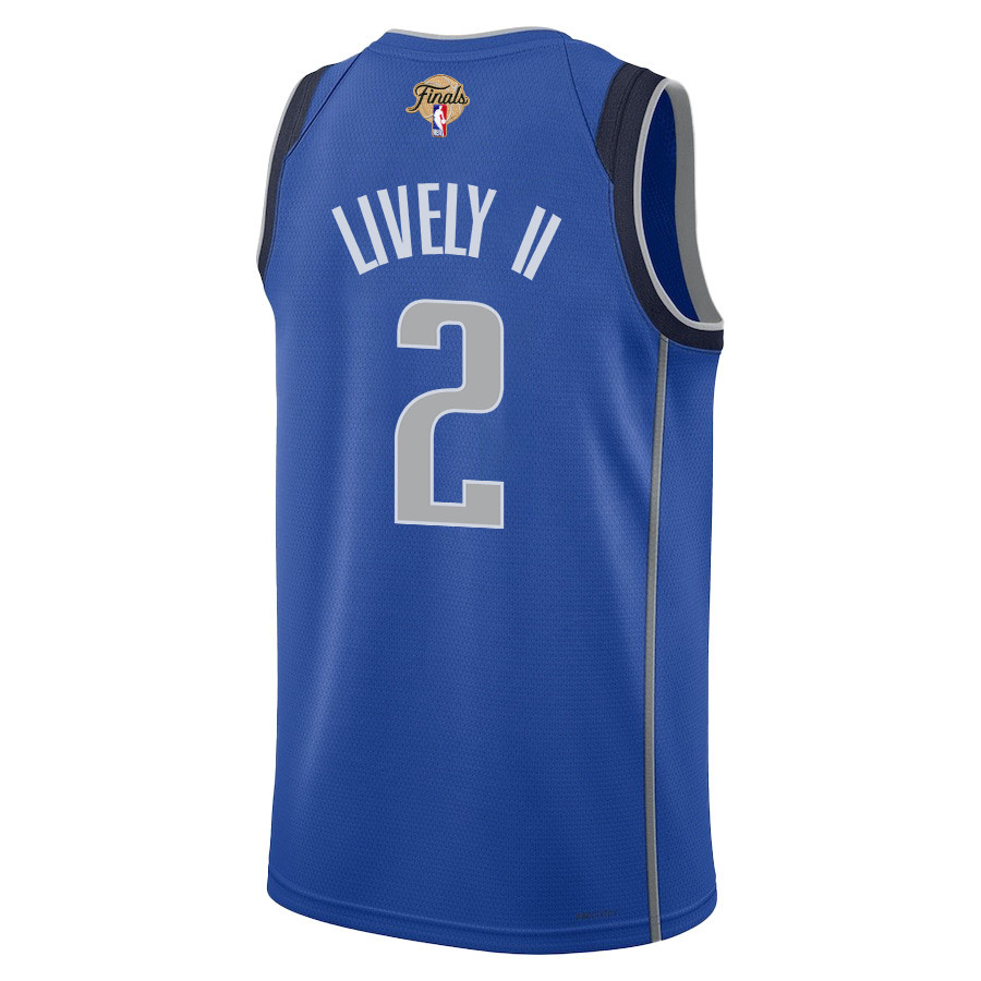 Dereck Lively II 2 Dallas Mavericks 2024 FINALS PATCH Swingman Icon Edition Blue NBA Jersey Men's