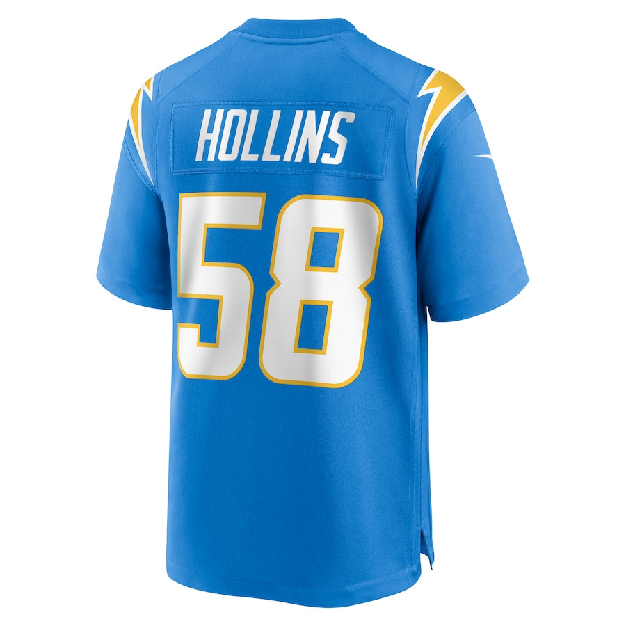 Justin Hollins 58 Los Angeles Chargers Game Powder Blue NFL Jersey Men's