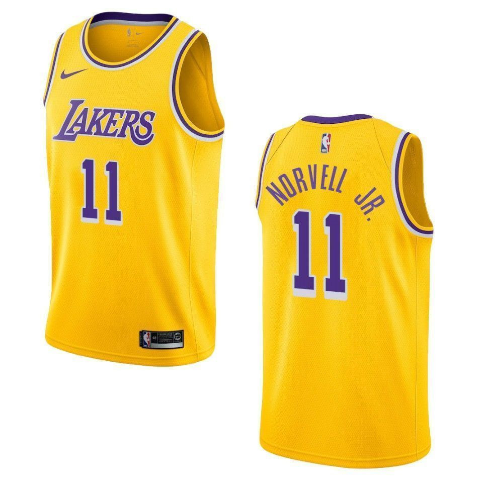 Los Angeles Lakers 11 Zach Norvell Jr. Icon Swingman Gold NBA Jersey Men's